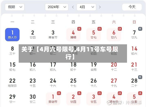 关于【4月六号限号,4月11号车号限行】
