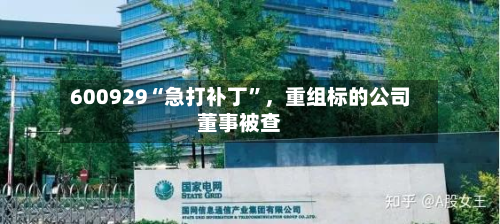 600929“急打补丁	”，重组标的公司董事被查-第2张图片