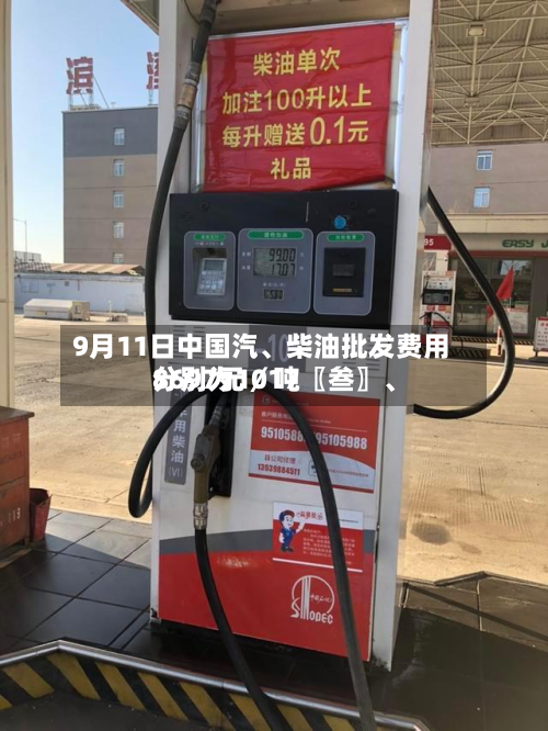 9月11日中国汽、柴油批发费用分别为1017〖叁〗、8697元／吨