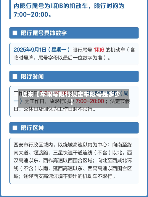 近来【车限号限行规定车限号是多少】