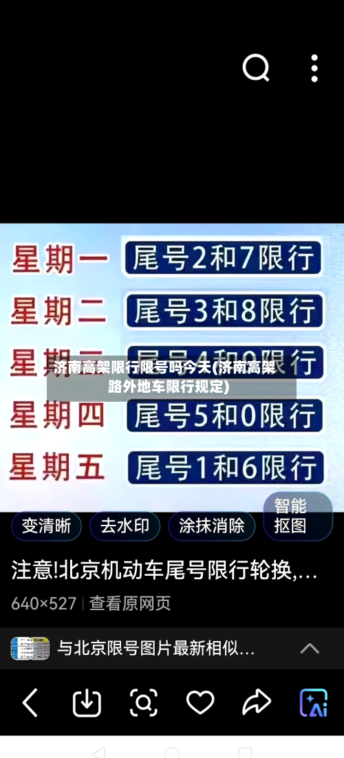 济南高架限行限号吗今天(济南高架路外地车限行规定)