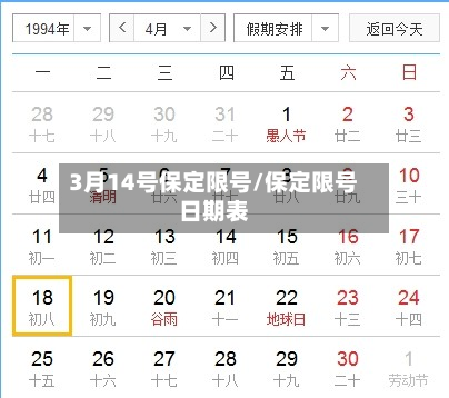 3月14号保定限号/保定限号日期表-第2张图片