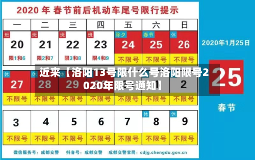近来【洛阳13号限什么号洛阳限号2020年限号通知】-第2张图片