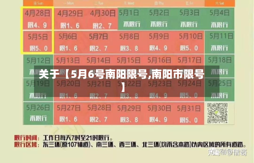 关于【5月6号南阳限号,南阳市限号】