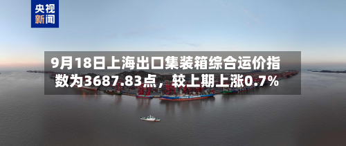 9月18日上海出口集装箱综合运价指数为3687.83点，较上期上涨0.7%