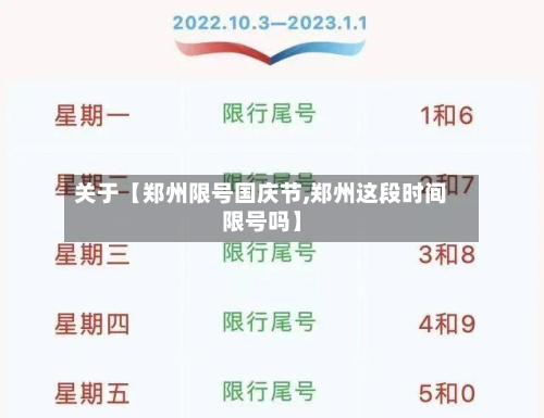 关于【郑州限号国庆节,郑州这段时间限号吗】