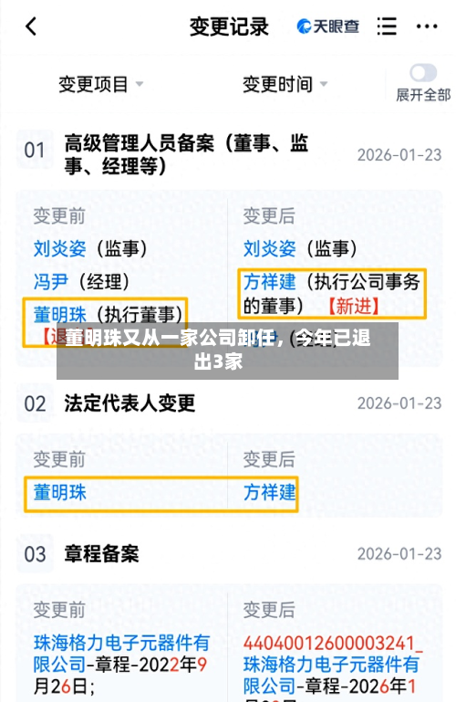 董明珠又从一家公司卸任	，今年已退出3家-第2张图片