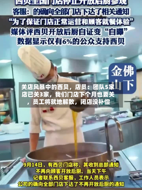 关店风暴中的西贝,店员:团队5家店已关3家,我们门店下个月也要关,员工将就地解散,闭店没补偿