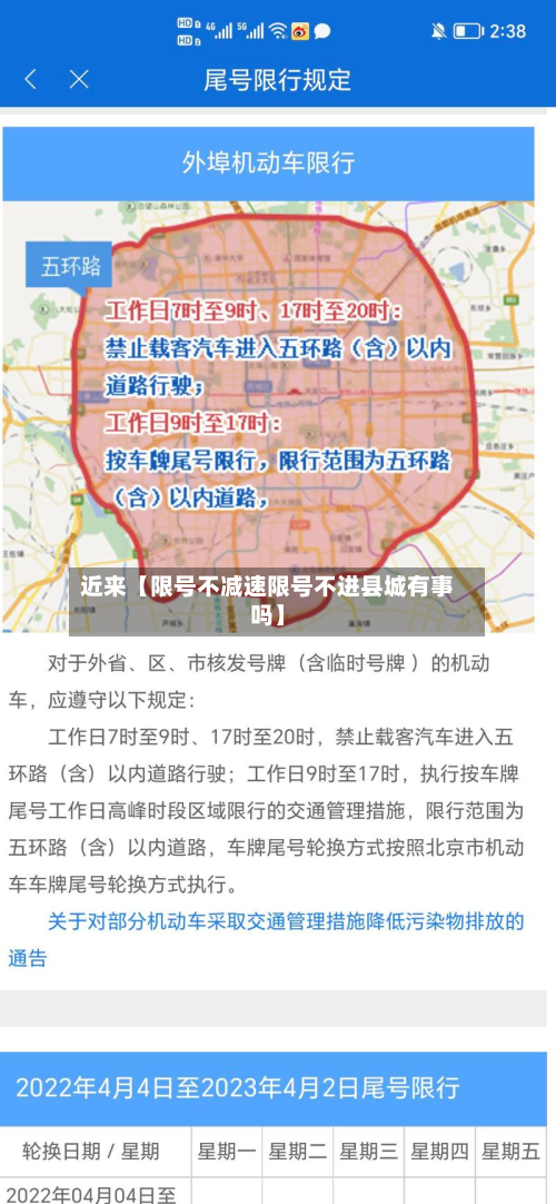近来【限号不减速限号不进县城有事吗】-第2张图片