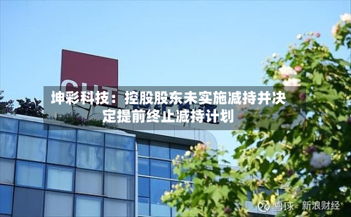 坤彩科技：控股股东未实施减持并决定提前终止减持计划-第2张图片