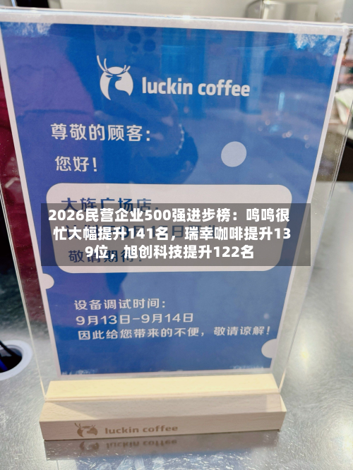 2026民营企业500强进步榜：鸣鸣很忙大幅提升141名，瑞幸咖啡提升139位，旭创科技提升122名-第3张图片
