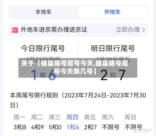 关于【磁县限号尾号今天,磁县限号尾号今天限几号】