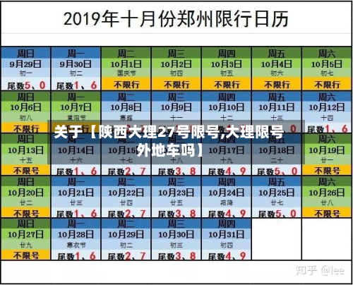 关于【陕西大理27号限号,大理限号外地车吗】